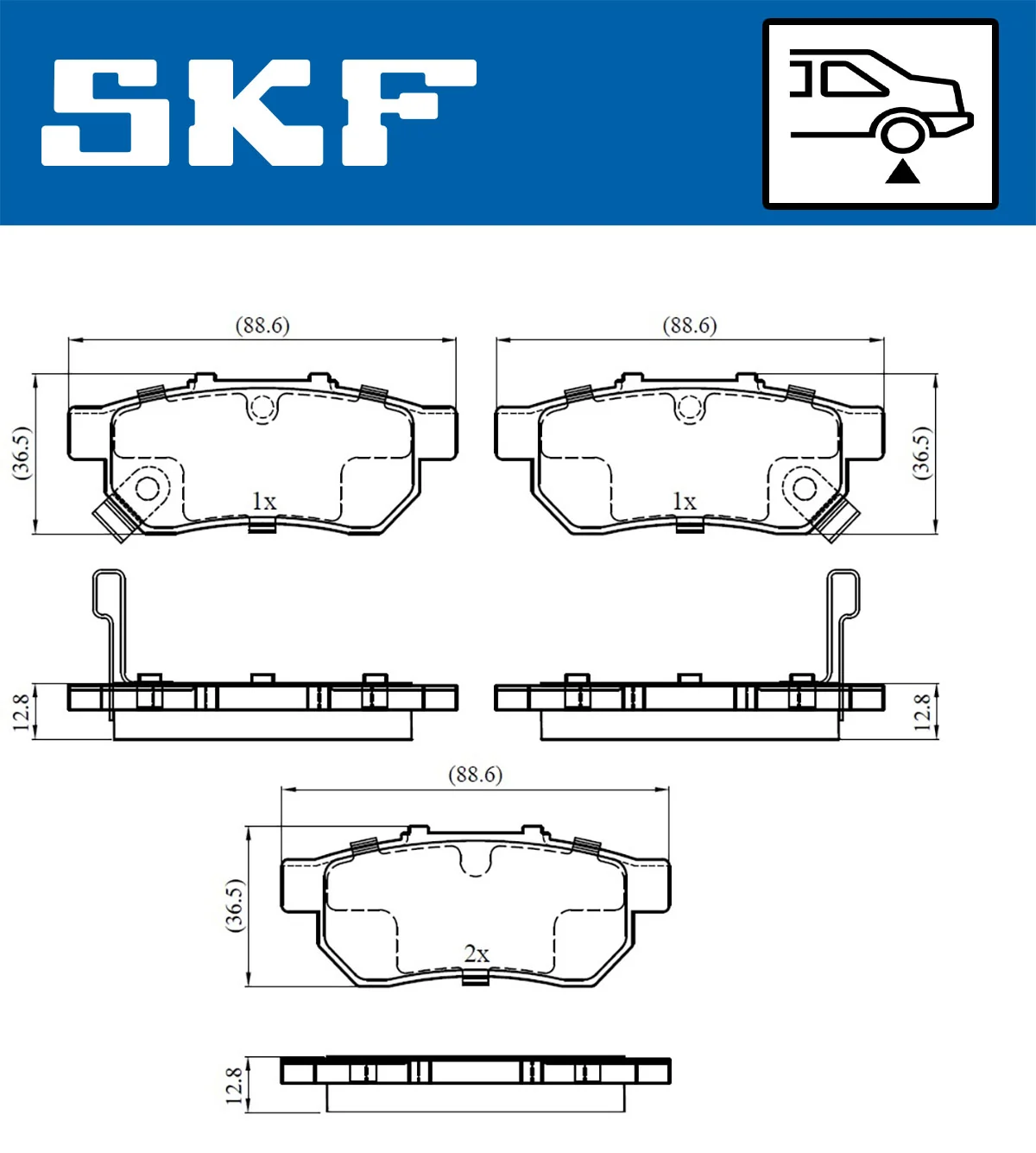 SKF fékbetétkészlet, tárcsafék - VKBP 90381 A - TothCarparts