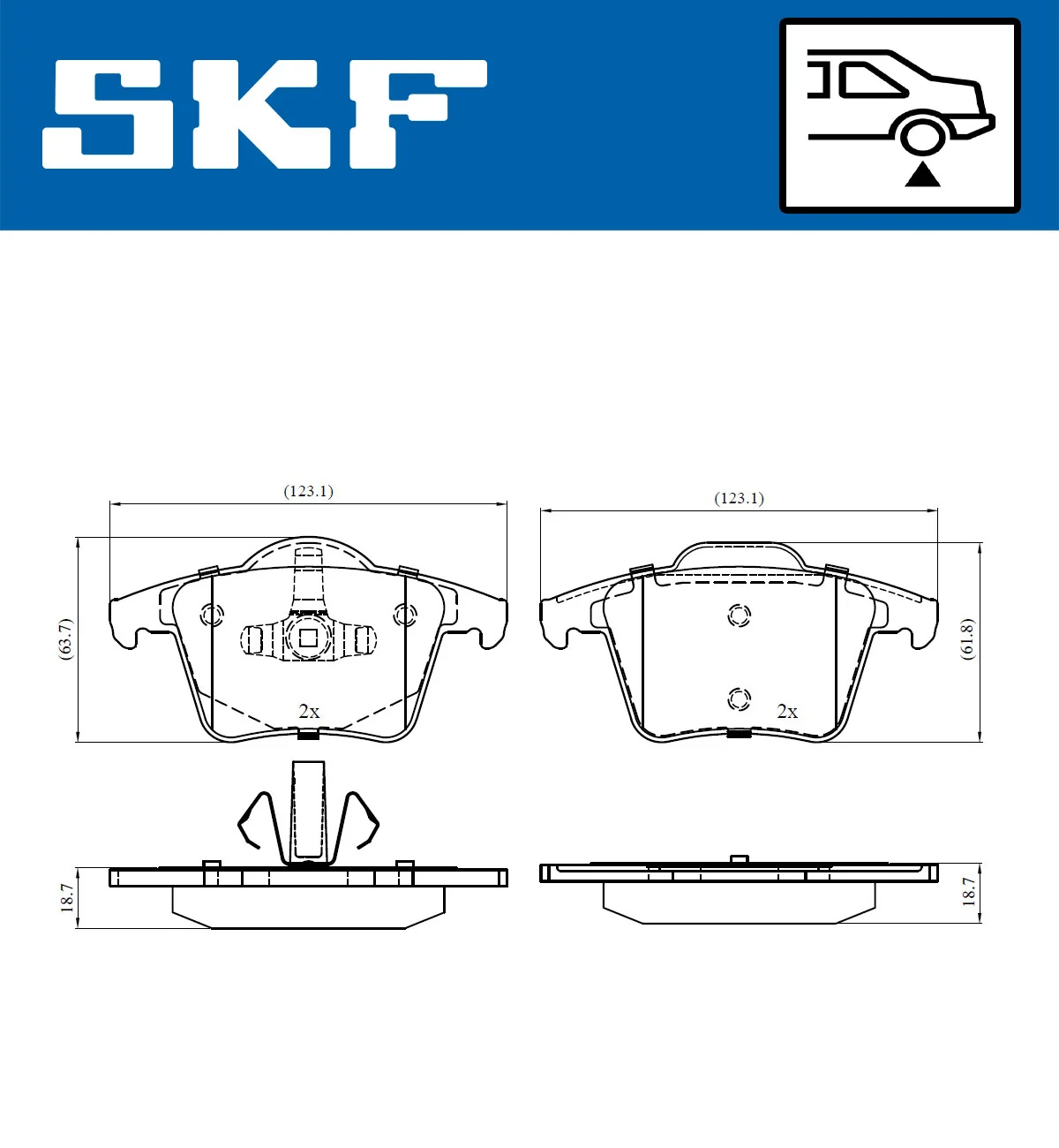 SKF fékbetétkészlet, tárcsafék - VKBP 90392 - TothCarparts