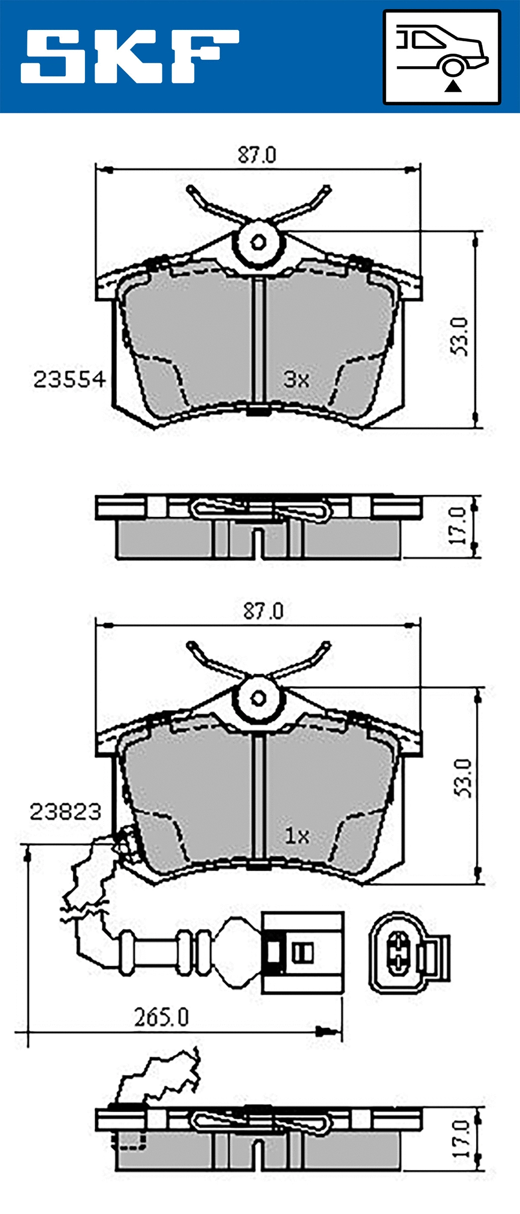 SKF fékbetétkészlet, tárcsafék - VKBP 90440 E - TothCarparts