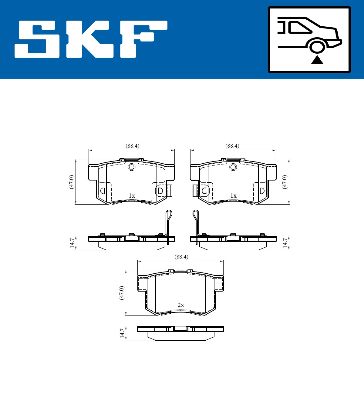 SKF fékbetétkészlet, tárcsafék - VKBP 90451 A - TothCarparts