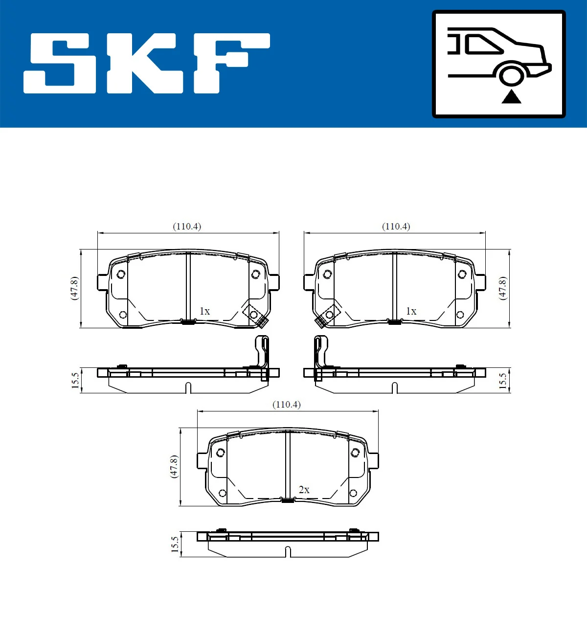 SKF fékbetétkészlet, tárcsafék - VKBP 90464 A - TothCarparts