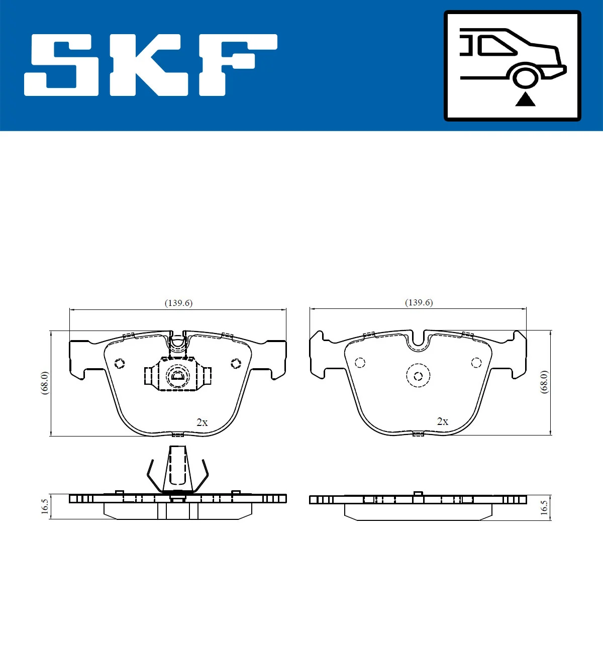 SKF fékbetétkészlet, tárcsafék - VKBP 90471 - TothCarparts