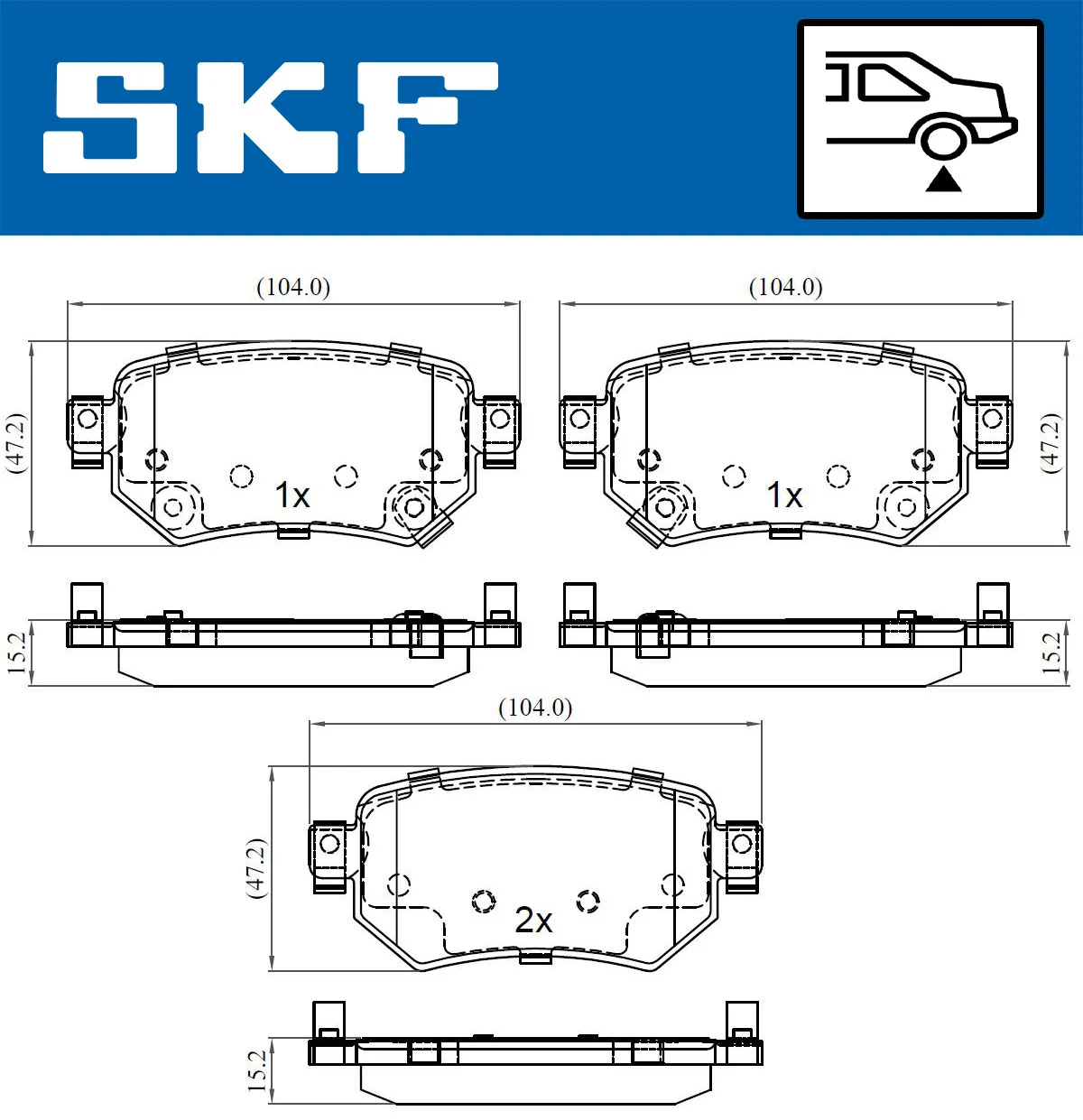 SKF fékbetétkészlet, tárcsafék - VKBP 90497 A - TothCarparts