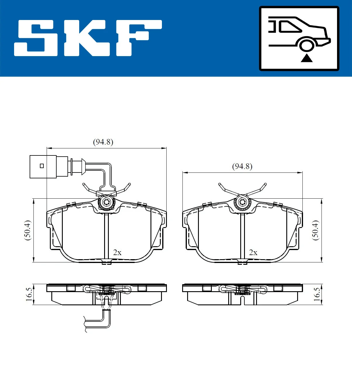 SKF fékbetétkészlet, tárcsafék - VKBP 90527 E - TothCarparts