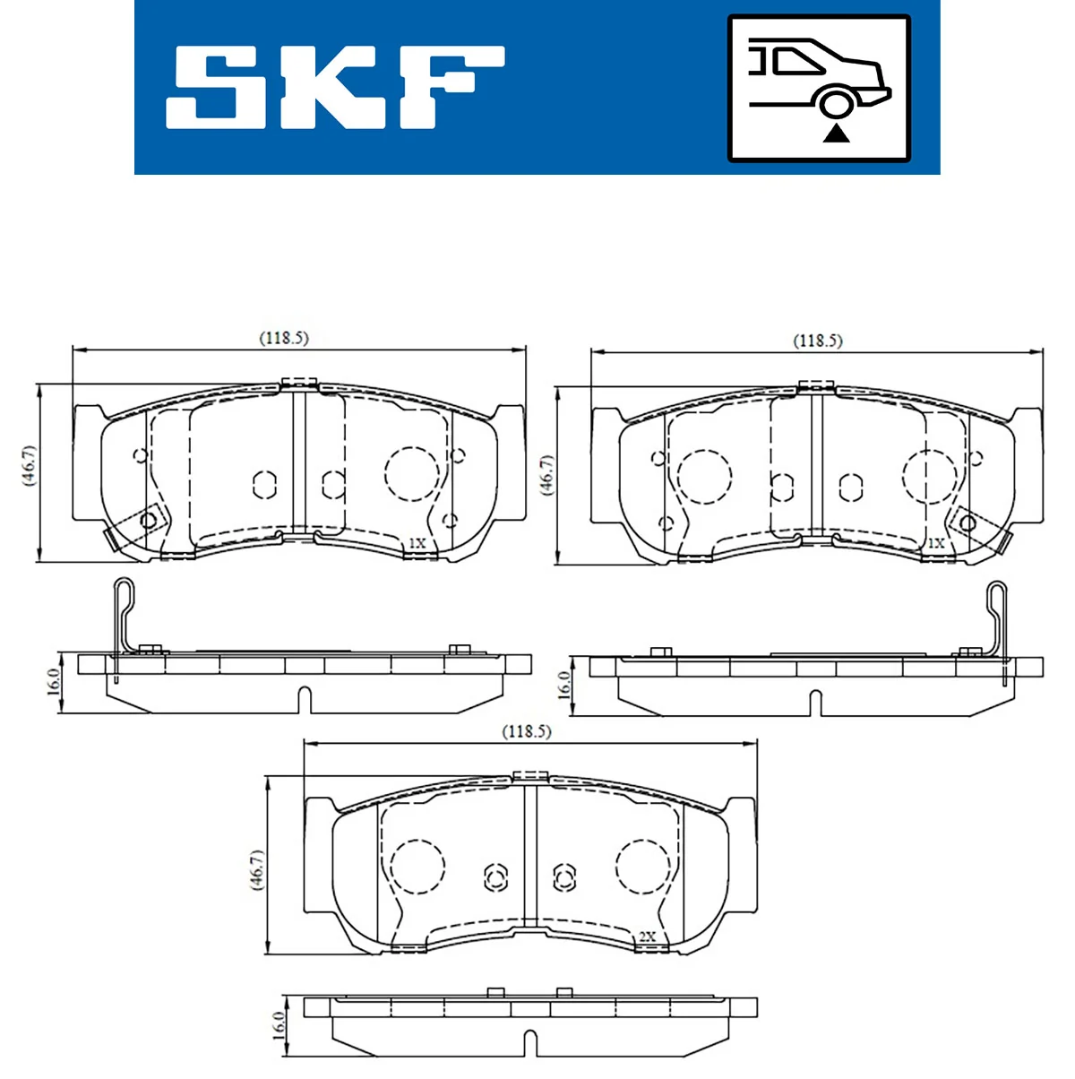 SKF fékbetétkészlet, tárcsafék - VKBP 90538 A - TothCarparts