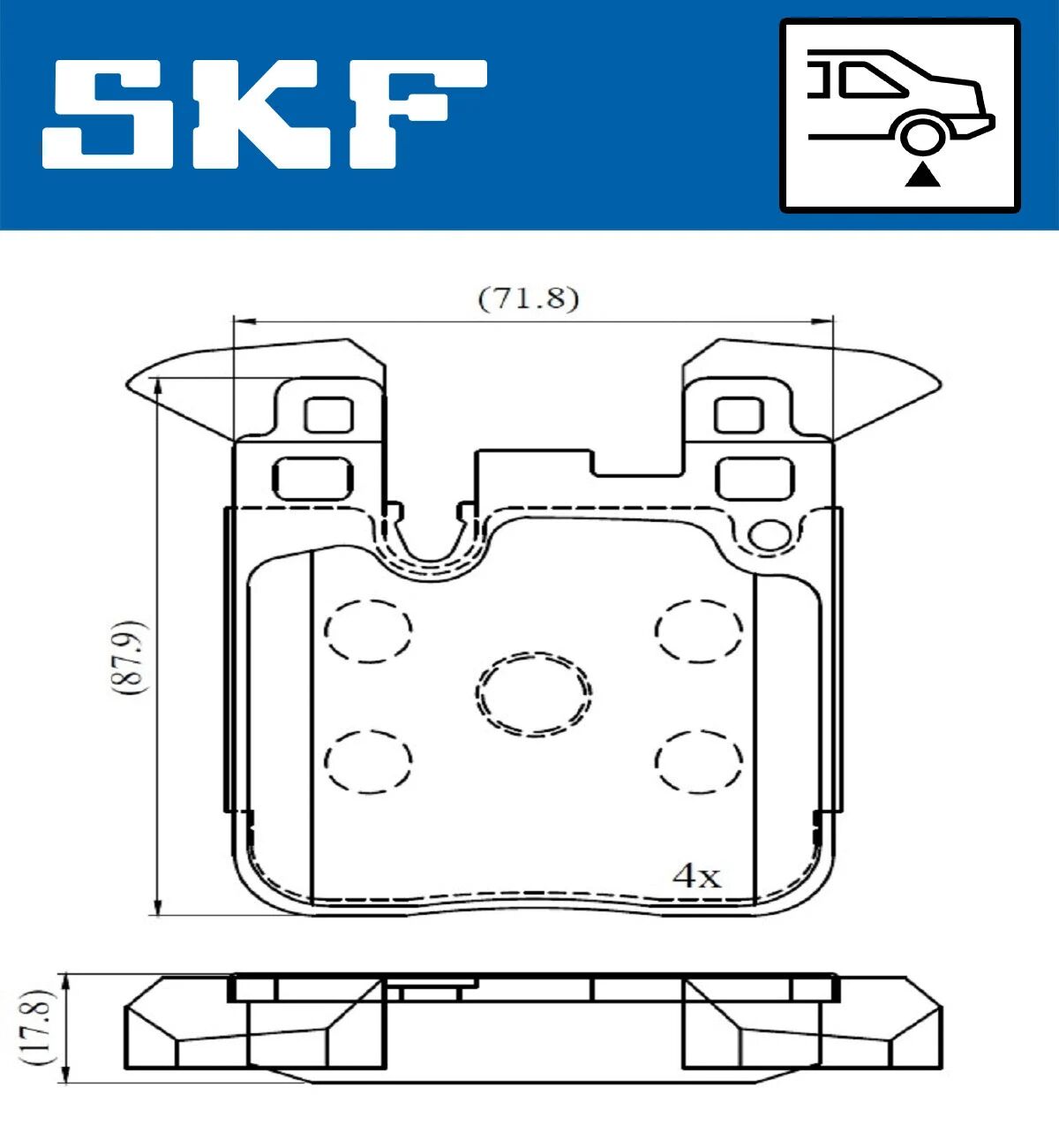 SKF fékbetétkészlet, tárcsafék - VKBP 90554 - TothCarparts