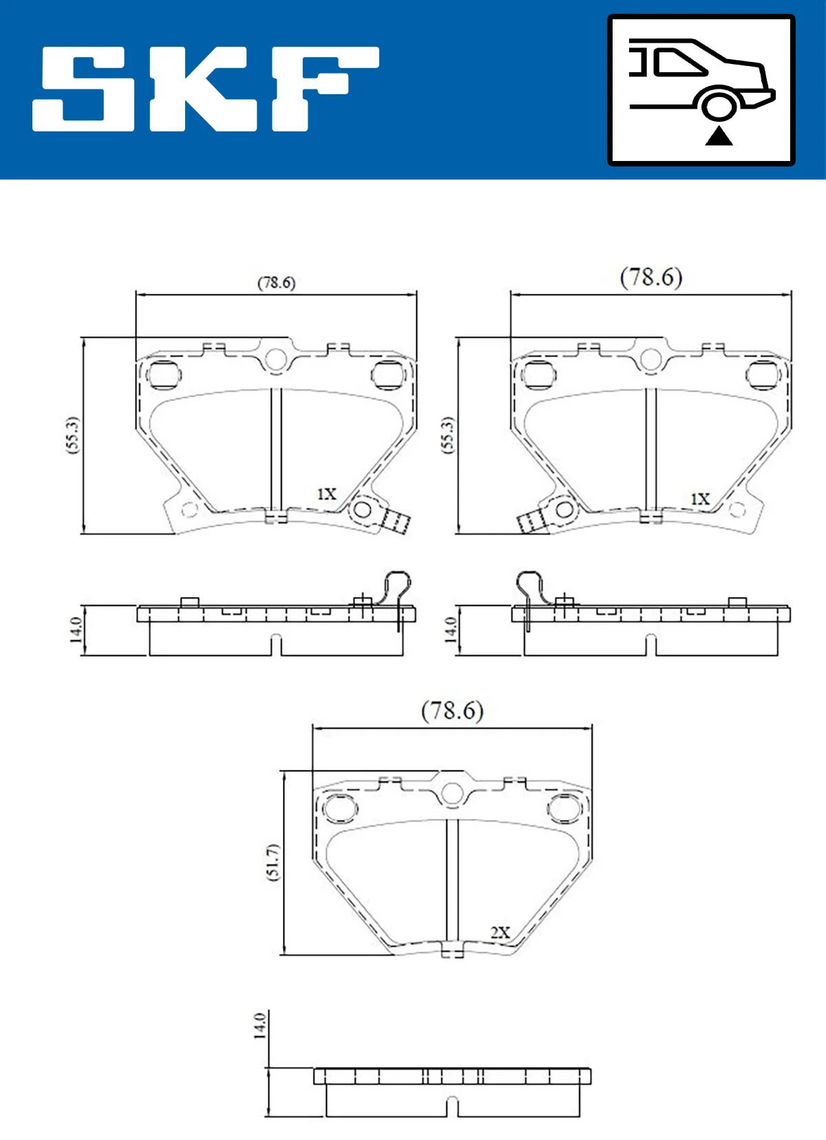 SKF fékbetétkészlet, tárcsafék - VKBP 90559 A - TothCarparts