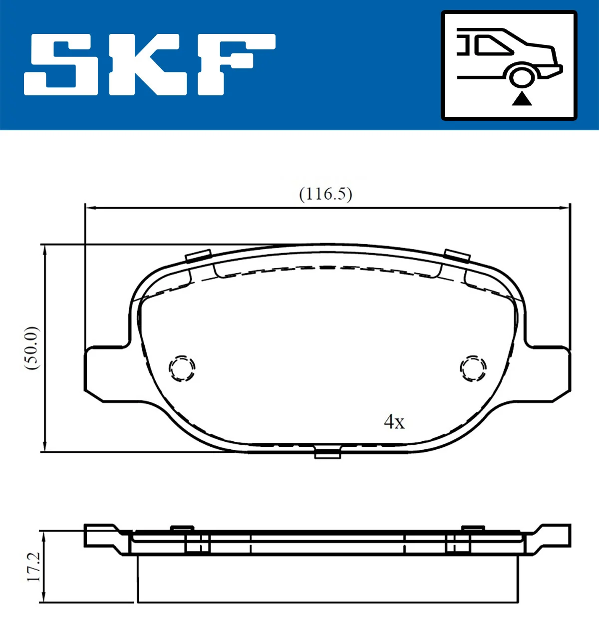 SKF fékbetétkészlet, tárcsafék - VKBP 90565 - TothCarparts
