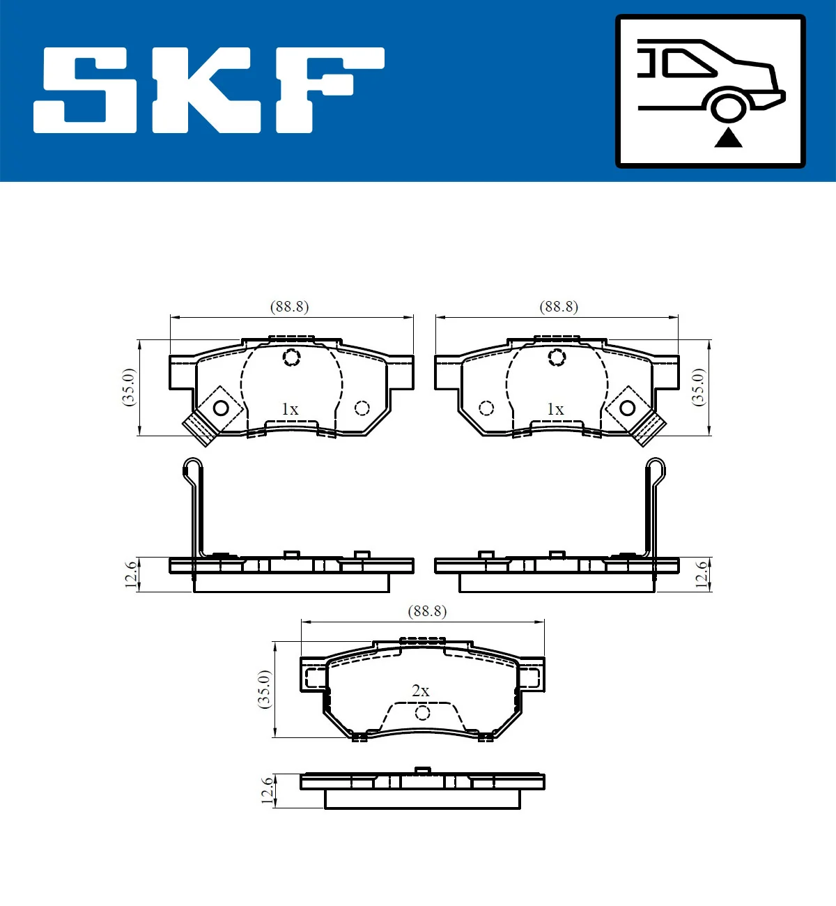 SKF fékbetétkészlet, tárcsafék - VKBP 90624 A - TothCarparts
