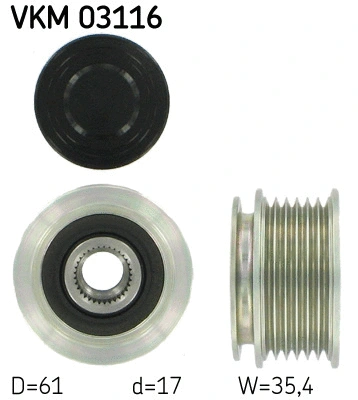 SKF generátor szabadonfutó - VKM 03116 - TothCarparts