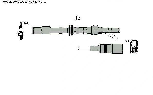 HUECO gyújtókábelkészlet - 134134 - TothCarparts