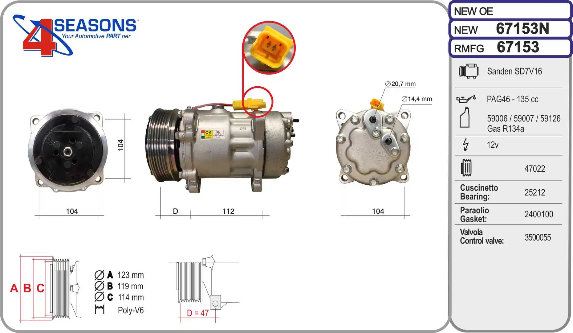 AHE kompresszor, klíma - 67153N - TothCarparts