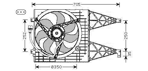 AVA Clever Choice ventilátor, motorhűtés - VN7513 - TothCarparts