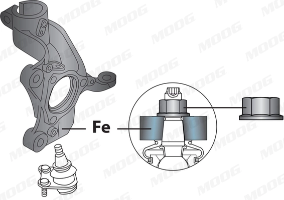 MOOG Támasztó-/vezetőcsukló - VO-BJ-13581 - TothCarparts