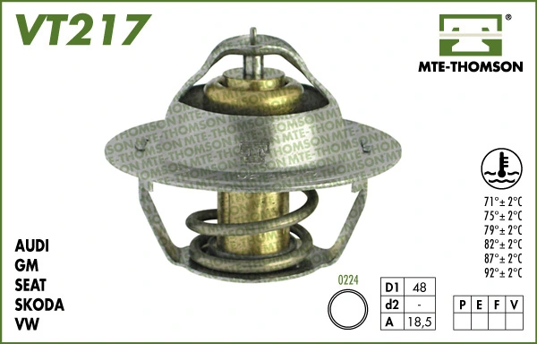 MTE-THOMSON termosztát, hűtőfolyadék - VT217.92 - TothCarparts