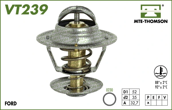 MTE-THOMSON termosztát, hűtőfolyadék - VT239.88 - TothCarparts
