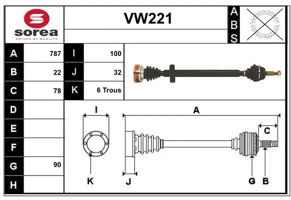 SERA hajtótengely - VW221 - TothCarparts