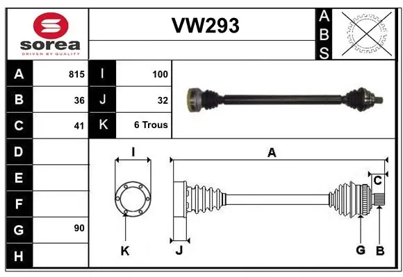 SERA hajtótengely - VW293 - TothCarparts