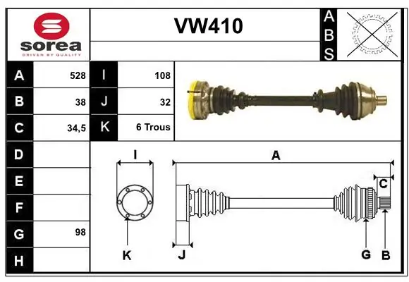 SERA hajtótengely - VW410 - TothCarparts