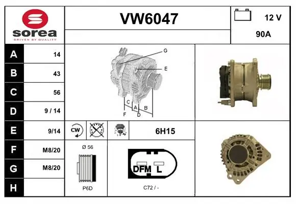 SERA generátor - VW6047 - TothCarparts