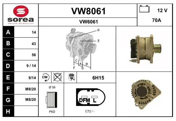 SNRA generátor - VW8061 - TothCarparts
