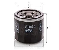 MANN-FILTER olajszűrő - W 6026 - TothCarparts