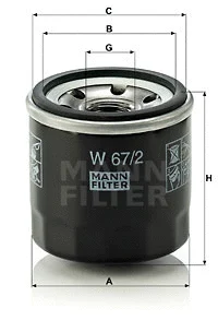 MANN-FILTER olajszűrő - W 67/2 - TothCarparts