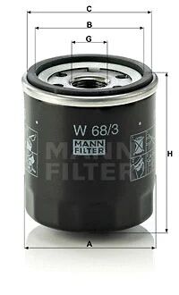 MANN-FILTER olajszűrő - W 68/3 - TothCarparts