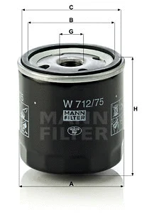 MANN-FILTER olajszűrő - W 712/75 - TothCarparts
