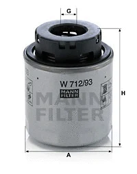 MANN-FILTER olajszűrő - W 712/93 - TothCarparts
