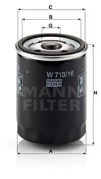 MANN-FILTER olajszűrő - W 713/16 - TothCarparts