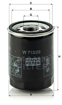 MANN-FILTER olajszűrő - W 713/29 - TothCarparts