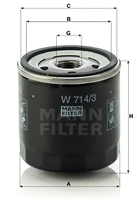 MANN-FILTER olajszűrő - W 714/3 - TothCarparts