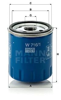 MANN-FILTER olajszűrő - W 716/1 - TothCarparts