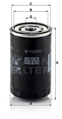 MANN-FILTER olajszűrő - W 719/30 - TothCarparts