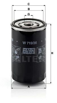 MANN-FILTER olajszűrő - W 719/36 - TothCarparts