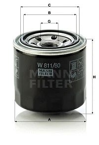 MANN-FILTER olajszűrő - W 811/80 - TothCarparts