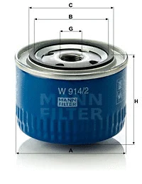 MANN-FILTER olajszűrő - W 914/2 - TothCarparts