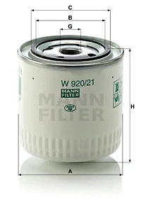 MANN-FILTER olajszűrő - W 920/21 - TothCarparts