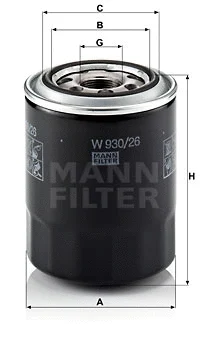 MANN-FILTER olajszűrő - W 930/26 - TothCarparts