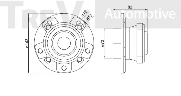 TREVI AUTOMOTIVE kerékcsapágy készlet - WB1156 - TothCarparts