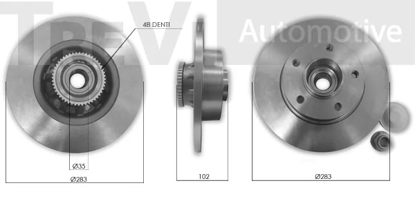 TREVI AUTOMOTIVE kerékcsapágy készlet - WB2292 - TothCarparts