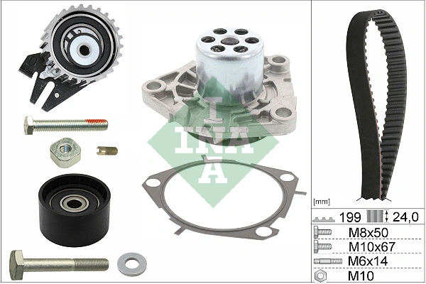 WILMINK GROUP Vízpumpa + fogasszíj készlet - WG1251987 - TothCarparts
