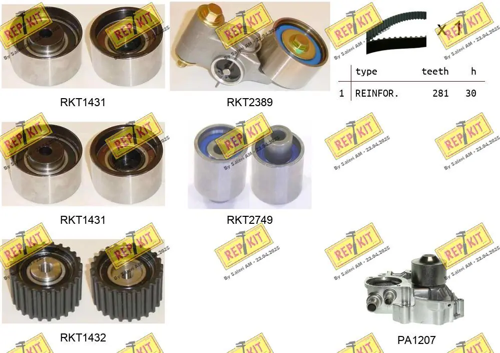 REPKIT Vízpumpa + fogasszíj készlet - RKTK1254PA2 - TothCarparts