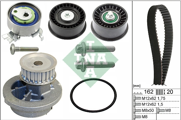 WILMINK GROUP Vízpumpa + fogasszíj készlet - WG1710039 - TothCarparts