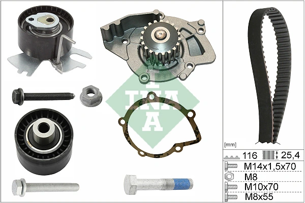 WILMINK GROUP Vízpumpa + fogasszíj készlet - WG1710239 - TothCarparts